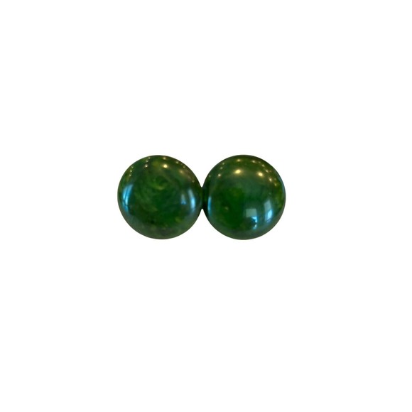 Bakelite vintage Green Yellow Marble Swirl Bakelite screw back Earrings TEST… - Picture 5 of 5